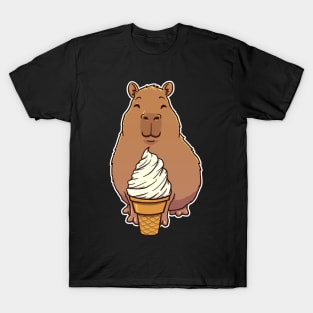 Capybara Vanilla Ice Cream Cone T-Shirt
